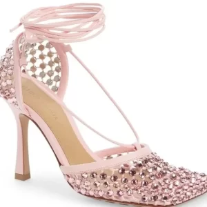 Bottega Veneta: Sparkle Ankle Wrap Square Toe Pump